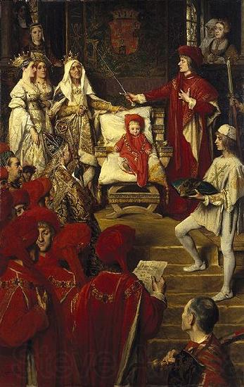 unknow artist Philip I, the Handsome, Conferring the Order of the Golden Fleece on his Son Charles of Luxembourg Norge oil painting art
